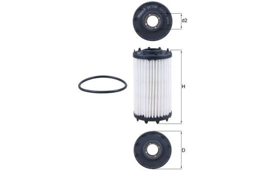 Oljefilter OX 1184D Mahle, bild 2