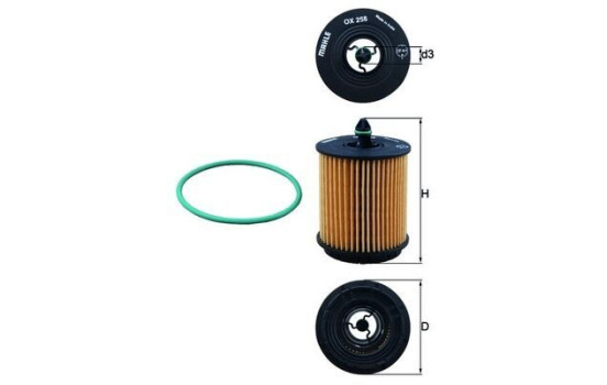Oljefilter OX 258D Mahle, bild 3