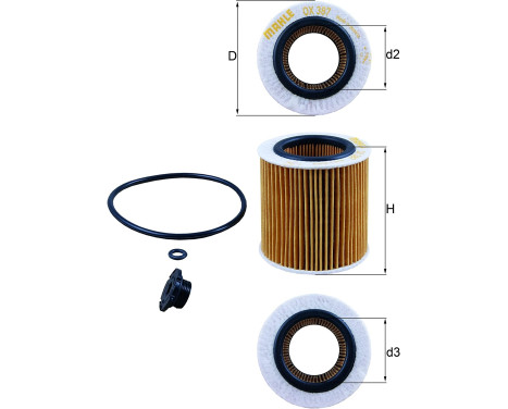 Oljefilter OX 387D1 Mahle