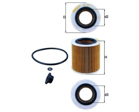 Oljefilter OX 387D1 Mahle, bild 2
