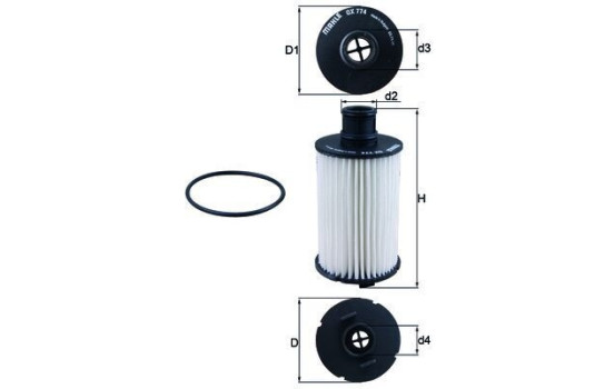 Oljefilter OX 774D Mahle, bild 4