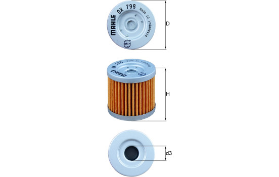 Oljefilter OX 798 Mahle