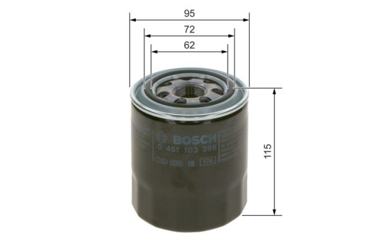 Oljefilter P3366 Bosch, bild 2