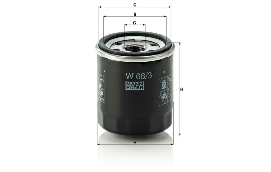 Oljefilter W 68/3 MANN-FILTER, bild 3