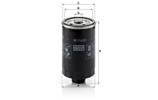Oljefilter W 719/21 MANN-FILTER, bild 4