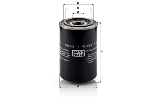 Oljefilter W 929/3 MANN-FILTER, bild 3