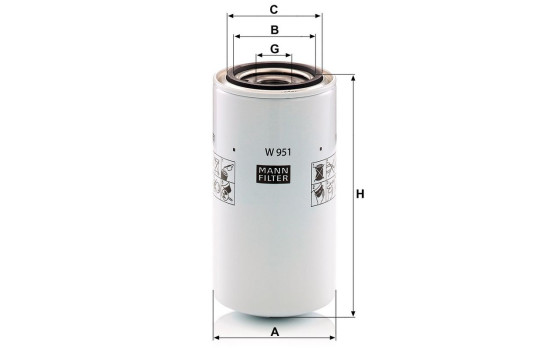 Oljefilter W 951 MANN-FILTER, bild 2