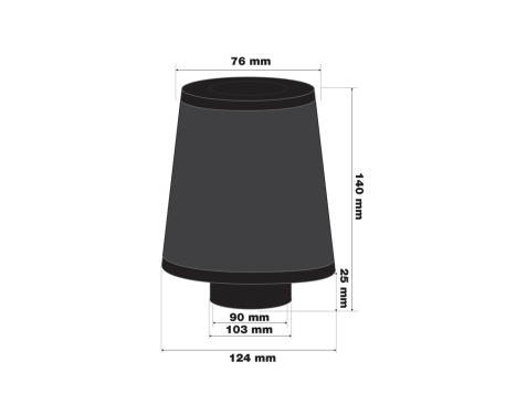 Simoni Racing Universal Foam luftfilter koniskt 124/76mm - inkl 3 adapterringar, bild 5