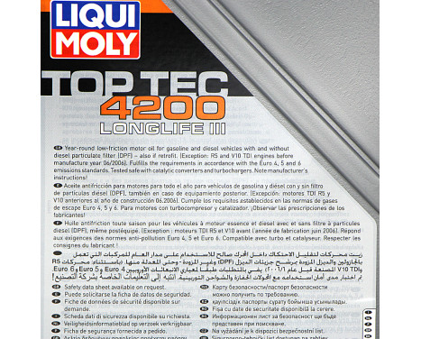 Motorolja Liqui Moly Top Tec 4200 5W30 C3 5L, bild 2