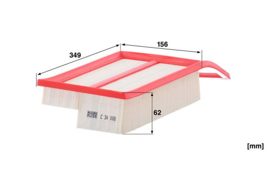 Air Filter C 34 008 MANN-FILTER, Image 3