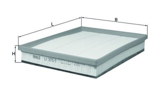 Air Filter LX 2076/3 Mahle, Image 2