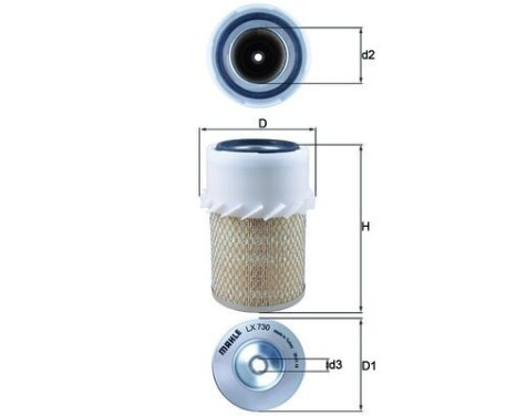 Air Filter LX 730 Mahle, Image 2