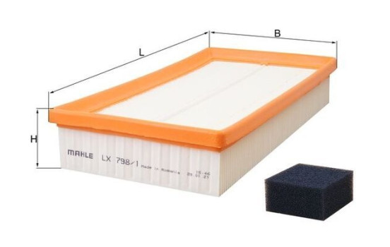 Air Filter LX 798/1 Mahle, Image 3