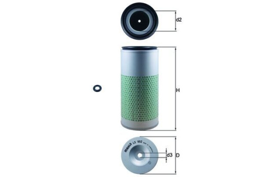 Air Filter LX 952 Mahle, Image 2