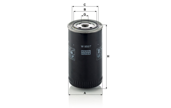 Filter, operating hydraulics W 950/7 Mann, Image 3
