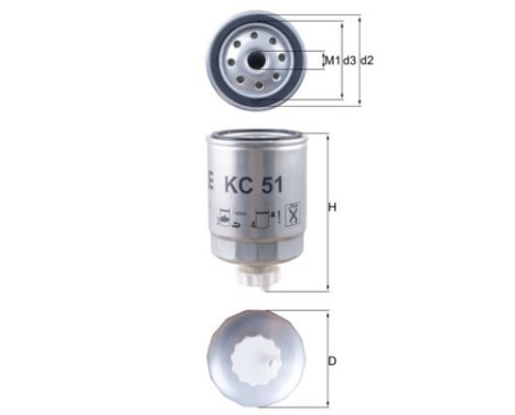 Fuel filter KC 51 Mahle, Image 3