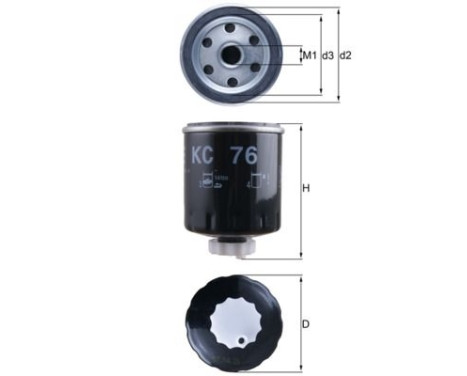 Fuel filter KC 76 Mahle, Image 3