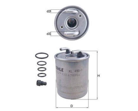 Fuel filter KL 490/1D Mahle, Image 2