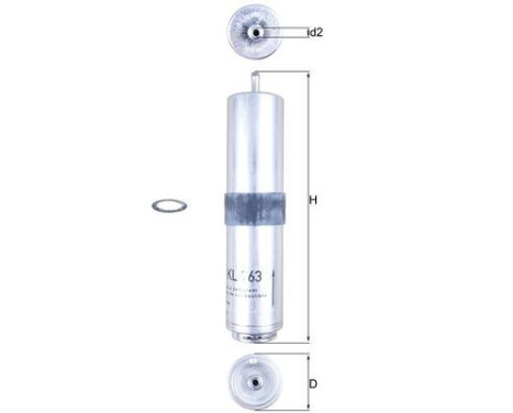 Fuel filter KL 763D Mahle