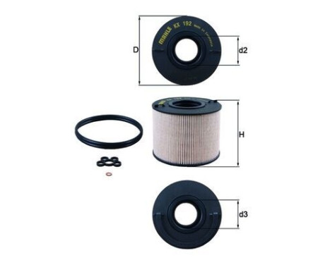 Fuel filter KX 192D Mahle, Image 2