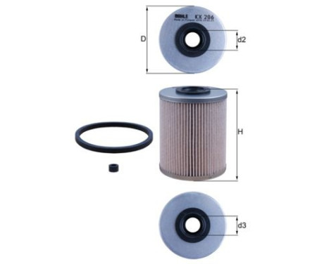 Fuel filter KX 206D Mahle, Image 2