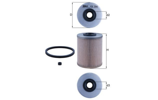 Fuel filter KX 206D Mahle, Image 2