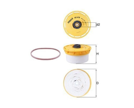 Fuel filter KX 479D Mahle
