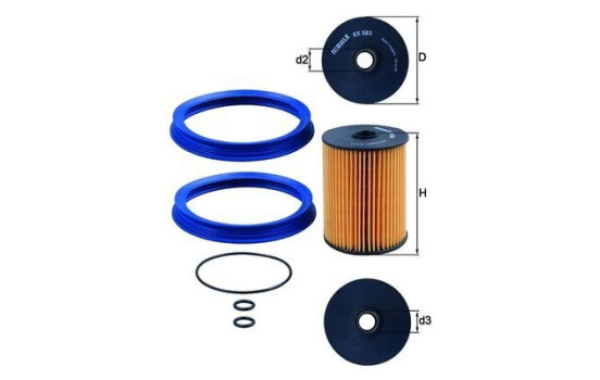 Fuel filter KX 503D Mahle
