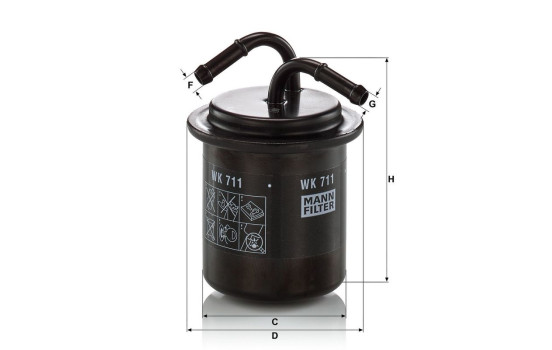 Fuel filter WK 711 MANN-FILTER, Image 2