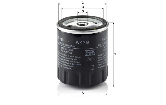 Fuel filter WK 716 Mann, Image 2