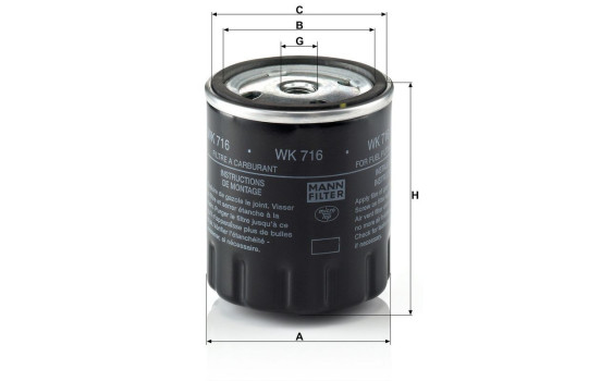 Fuel filter WK 716 Mann, Image 4