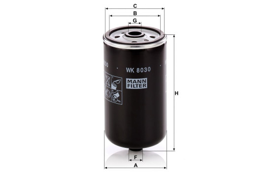 Fuel filter WK 8030 MANN-FILTER, Image 4
