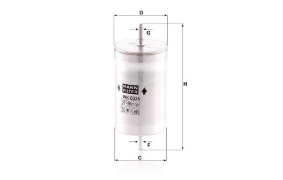 Fuel filter WK 8036 MANN-FILTER, Image 2