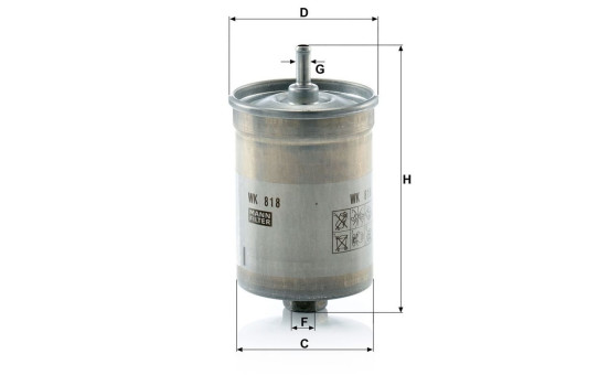 Fuel filter WK 818 MANN-FILTER, Image 2
