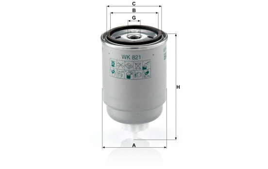 Fuel filter WK 821 MANN-FILTER, Image 3