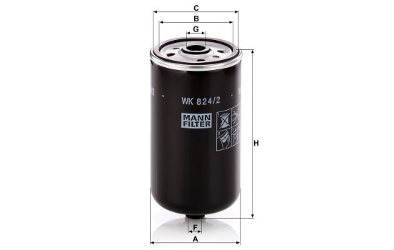 Fuel filter WK 824/2 MANN-FILTER, Image 3