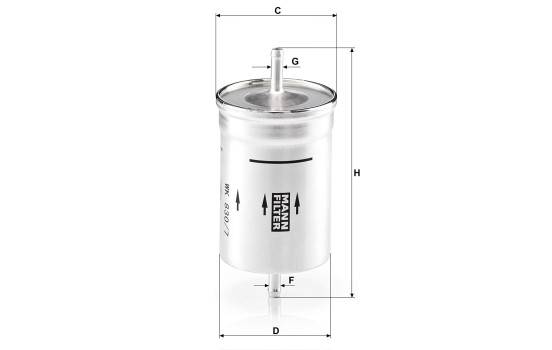 Fuel filter WK 830/7 Mann, Image 2