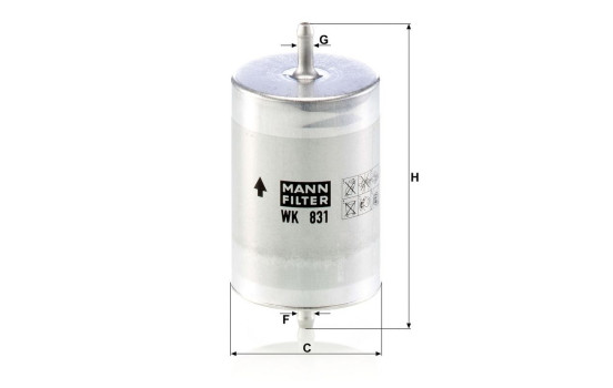 Fuel filter WK 831 Mann, Image 4