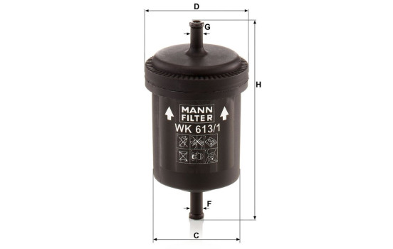 Fuel filter WK613/1 MANN-FILTER, Image 3