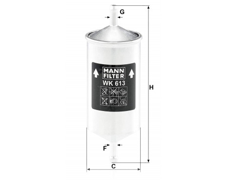 Fuel filter WK613 Mann, Image 2