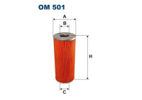 Filter, hydraulics OM 501 Filtron