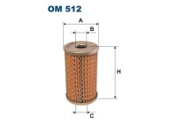 Filter, hydraulics OM 512 Filtron