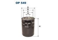 Filter, hydraulics OP 549 Filtron