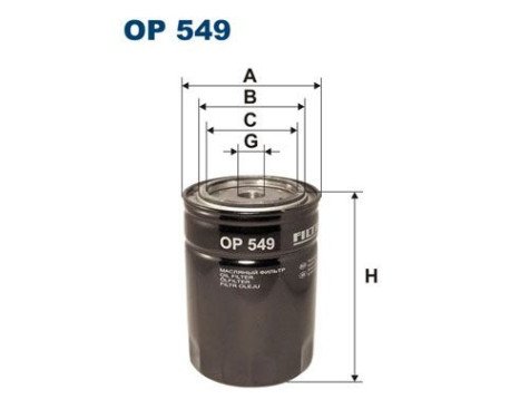 Filter, hydraulics OP 549 Filtron