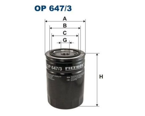 Filter, hydraulics OP 647/3 Filtron