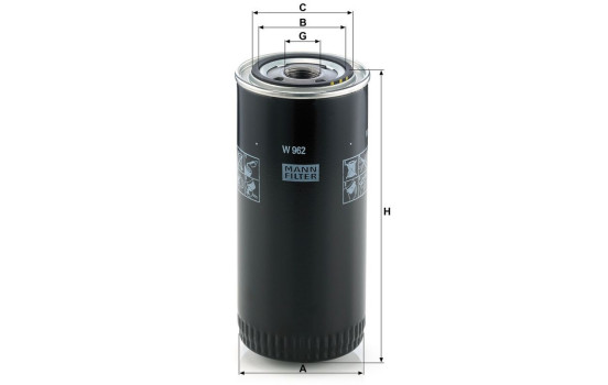 Filter, operating hydraulics W 962 MANN-FILTER, Image 3