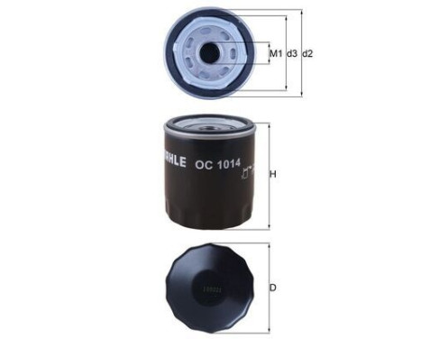 Oil Filter OC 1014 Mahle, Image 2