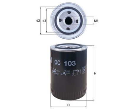 Oil Filter OC 103 Mahle, Image 2
