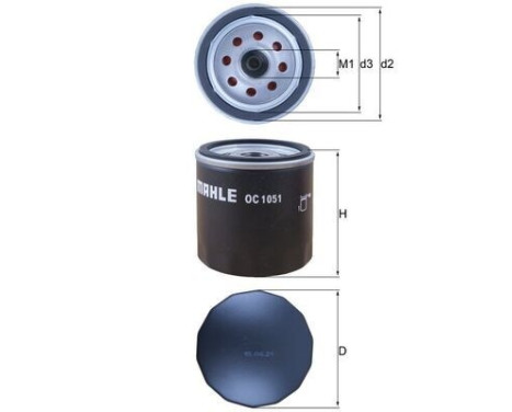 Oil Filter OC 1051 Mahle, Image 2