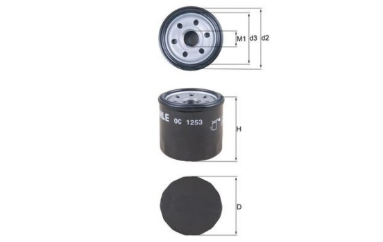 Oil Filter OC 1253 Mahle, Image 2